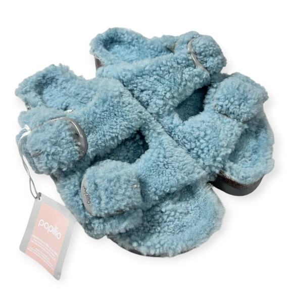 NEW Birkenstock Papillio Arizona Big Buckle Shearling Teddy Sandals SIZE 38 US 7 - Picture 1 of 12